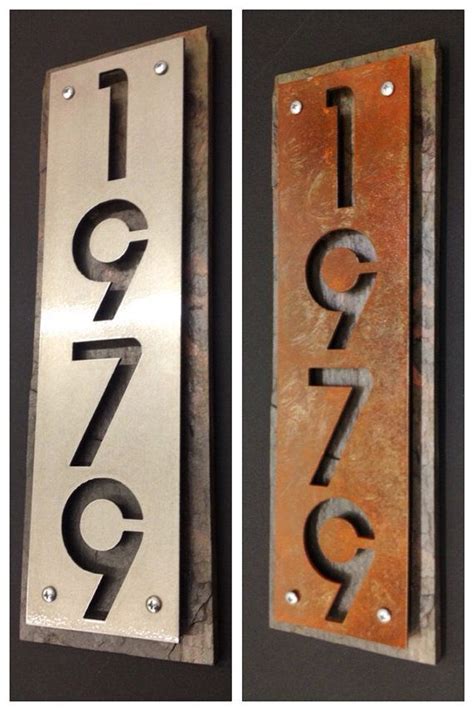 2 metal house numbers with pre-drilled holes|Metal House Numbers .